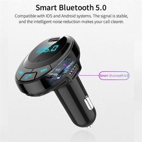 img 1 attached to 🚗 Enhance Your Driving Experience with the FM Transmitter for Car, Bluetooth Car Adapter FM Radio - Hands-Free Calls, Bass Booster, and Dual USB Ports