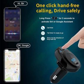 img 2 attached to 🚗 Enhance Your Driving Experience with the FM Transmitter for Car, Bluetooth Car Adapter FM Radio - Hands-Free Calls, Bass Booster, and Dual USB Ports