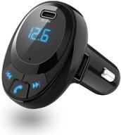 🚗 enhance your driving experience with the fm transmitter for car, bluetooth car adapter fm radio - hands-free calls, bass booster, and dual usb ports logo