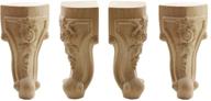 🪵 premium unfinished carved wood furniture legs set - enhance your sofa, chair or coffee table with weichuan wood legs (6" set of 4) logo