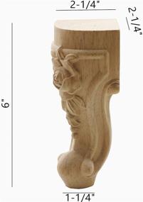 img 2 attached to 🪵 Premium Unfinished Carved Wood Furniture Legs Set - Enhance Your Sofa, Chair or Coffee Table with WEICHUAN Wood Legs (6" Set of 4)