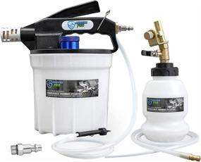 img 4 attached to SMOTIVEPRO 2 Liter Pneumatic Vacuum Brake Bleeder Fluid Extractor Pump - Hands-Free Air Pressure Brake Bleeder Tool with 2 Replaceable Connectors