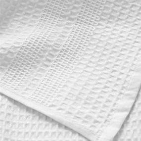 img 3 attached to 🛀 Premium Large 2 Pc Waffle Weave Bath Sheet 100% Natural Cotton – 40x80 Generous Size Lightweight Ultra Absorbent Quick Drying Fade Resistant (White): The Ultimate Essential Towel for Luxurious Bath Experience