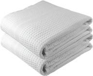 🛀 premium large 2 pc waffle weave bath sheet 100% natural cotton – 40x80 generous size lightweight ultra absorbent quick drying fade resistant (white): the ultimate essential towel for luxurious bath experience logo
