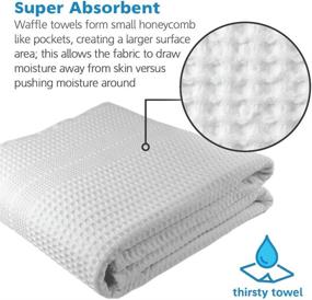 img 2 attached to 🛀 Premium Large 2 Pc Waffle Weave Bath Sheet 100% Natural Cotton – 40x80 Generous Size Lightweight Ultra Absorbent Quick Drying Fade Resistant (White): The Ultimate Essential Towel for Luxurious Bath Experience