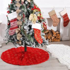img 3 attached to Christmas Tree Skirt Snowflake Decorations Seasonal Decor