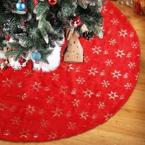 img 4 attached to Christmas Tree Skirt Snowflake Decorations Seasonal Decor