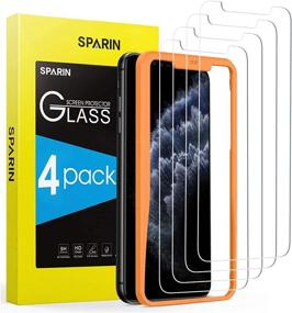 img 4 attached to 📱 Highly Responsive Tempered Glass Screen Protectors for iPhone 11 Pro Max/iPhone Xs Max - SPARIN 4 Pack