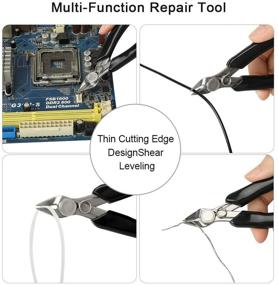 img 3 attached to Lifegoo Professional Flush Cutter Wire Side, 5 inch Cable Cutters – Premium Steel Cutting Nippers for Electrical, Jewelry Processing & More - Black