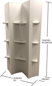 img 1 attached to 📏 NVP Products Room Divider 4 Panel with Shelves - Easy to Assemble Corrugated Cardboard Privacy Wall for Dorm Rooms & Zoom Backgrounds - White Brown (CRD-WS)