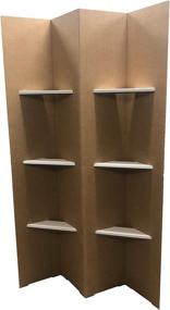 img 2 attached to 📏 NVP Products Room Divider 4 Panel with Shelves - Easy to Assemble Corrugated Cardboard Privacy Wall for Dorm Rooms & Zoom Backgrounds - White Brown (CRD-WS)