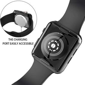 img 1 attached to Высококачественный чехол [2-шт.] Julk для Apple Watch Series 6 / SE/Series 5 / Series 4 с защитным стеклом на 40 мм - полная защита в ультратонком TPU-чехле (1 черный + 1 прозрачный)