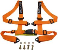 🔶 spocoro 4 point safety harness with 2-inch straps, buckle style for go-kart and racing seat, in orange (pack of 1) logo