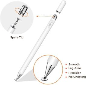 img 2 attached to 🖊️ Versatile Joyroom iPad Pencil: Palm Rejection Glove & Capacitive Stylus Pen for Drawing & Writing - Compatible with iPad Pro, iPad 8th/7th/6th Gen, Mini, Air, iPhone, Android, Samsung, Surface (White)