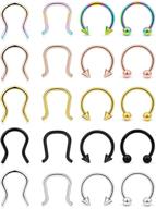 🔗 septum piercing jewelry - 316l surgical steel 10mm u-shaped horseshoe nose hoop ring septum piercing retainer - available in 16g, 14g, 12g - set of 12-20pcs logo