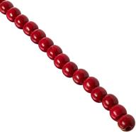 9-foot burgundy darice wood bead garland, 14mm diameter logo