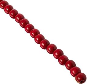 img 1 attached to Красная деревянная гирлянда Дарис из бусин, длиной 9 футов, диаметром 14 мм.