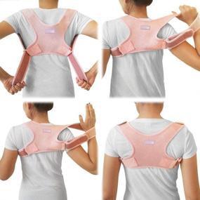 img 2 attached to 👕 Posture Corrector - Men and Women Back Brace Solutions for Posture Support. Correctors for Bad Posture, Slouching, Hunching, Shoulder and Neck. Upper Back Corrector and Straightener Braces for Better Posture (Pink - Small/Medium)