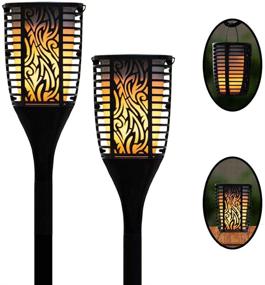 img 4 attached to Theater Solutions TT100: Wireless 120W Rechargeable Battery Bluetooth Tiki Torch Speaker 2 Pack Lanterns - Connect Up to 99 Speakers Wirelessly, Black