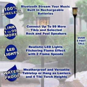 img 2 attached to Theater Solutions TT100: Wireless 120W Rechargeable Battery Bluetooth Tiki Torch Speaker 2 Pack Lanterns - Connect Up to 99 Speakers Wirelessly, Black