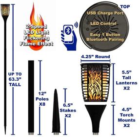 img 1 attached to Theater Solutions TT100: Wireless 120W Rechargeable Battery Bluetooth Tiki Torch Speaker 2 Pack Lanterns - Connect Up to 99 Speakers Wirelessly, Black