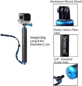 img 3 attached to 📸 Smatree F1 Waterproof Floating Carbon Fiber Hand Grip for GoPro Hero 6/5/4/3+/3/Session/Action Cameras