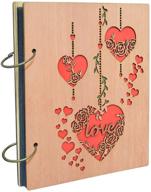 wooden heart photo album with 120 pockets - calenzana 4x6 love picture book for wedding anniversary, valentine's gifts logo