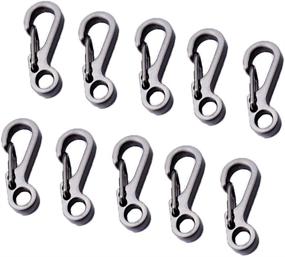 img 3 attached to 🔑 10 Pack of ShineIn EDC Mini SF Carabiners - Spring Backpack Clasps and Paracord Keychains with Carabiner