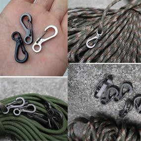 img 1 attached to 🔑 10 Pack of ShineIn EDC Mini SF Carabiners - Spring Backpack Clasps and Paracord Keychains with Carabiner