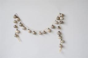 img 1 attached to Distressed White and Grey Embossed Mercury Glass Ornament Fabric String Garland by Creative Co-Op