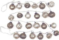 distressed white and grey embossed mercury glass ornament fabric string garland by creative co-op logo
