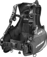 cressi lightweight scuba diving jacket bcd: r1 series - designed in italy with integrated movable weight pockets and three exhaust valves logo