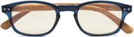 blue light filter uv protection bamboo-look computer reading glasses for women logo