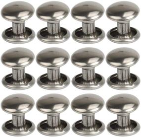 img 1 attached to 100 Sets of Silver Leather Rivets: Double Sided Tubular Metal Studs for DIY Leather Craft Replacement - Happyupcity (6mm)