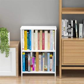 img 1 attached to 📚 Rerii Small Bookshelf, Compact 2-Tier Bookshelf for Tiny Spaces, Kids' 2-Shelf Bookcase, Storage Organizer Case with Open Shelves for Bedroom Living Room Office, White