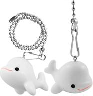 🐳 wayilea ceiling fan pull chain: cute whale fish ornaments with stainless steel extender chains - decorative light pulls for girls, kids, ocean coastal beach theme логотип