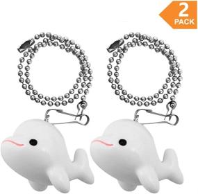 img 2 attached to 🐳 Wayilea Ceiling Fan Pull Chain: Cute Whale Fish Ornaments with Stainless Steel Extender Chains - Decorative Light Pulls for Girls, Kids, Ocean Coastal Beach Theme