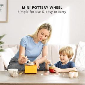 img 3 attached to 🏺 VIVOHOME Mini Pottery Wheel Electric - Adjustable Speed, 2000 RPM with 2 Turntable Sizes - DIY Clay Tool for Ceramic Work, Art, Craft - Golden