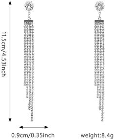 img 1 attached to Peasimy Rhinestone Temperament Personality Earrings Silver