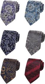 img 4 attached to XTAPAN Classic Neckties: Elegant Jacquard Polyester for Timeless Style