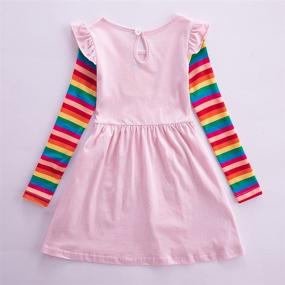 img 3 attached to JUXINSU Girls Long Sleeve Dresses: Winter Toddler Casual Dress with Rainbow Butterflies - Ages 3-8