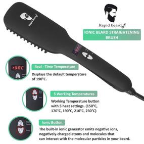 img 2 attached to Ionic Beard Straightener Brush Straightening