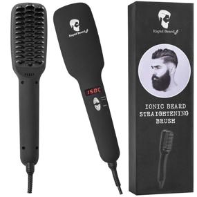 img 4 attached to Ionic Beard Straightener Brush Straightening