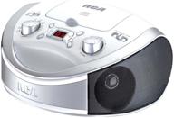 📻 white rca rcd331wh portable cd player featuring built-in am/fm radio logo