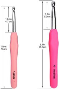 img 2 attached to 🧶 Набор больших крючков BCMRUN с эргономичными ручками - размер 6,5 мм(K)-10,0 мм(P), крючки для вязания, большие глазастые тупые иглы и многое другое в удобном чехле.