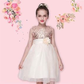 img 3 attached to Elegant Flower Wedding Sequins Dresses: FREE FISHER Girls' Clothing