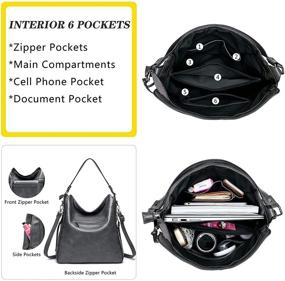 img 3 attached to Кожаные женские сумки Roulens: сумки через плечо и кошельки в стиле хобо