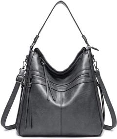 img 4 attached to Кожаные женские сумки Roulens: сумки через плечо и кошельки в стиле хобо