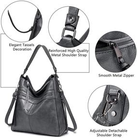 img 1 attached to Кожаные женские сумки Roulens: сумки через плечо и кошельки в стиле хобо