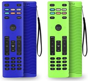 img 4 attached to [2-Pack] Vizio XRT136 Smart TV Remote Silicone Cover - Shockproof & Anti-Slip - Compatible with Vizio XRT136 Remote - Washable - with Lanyard (Blue+Glow Green)